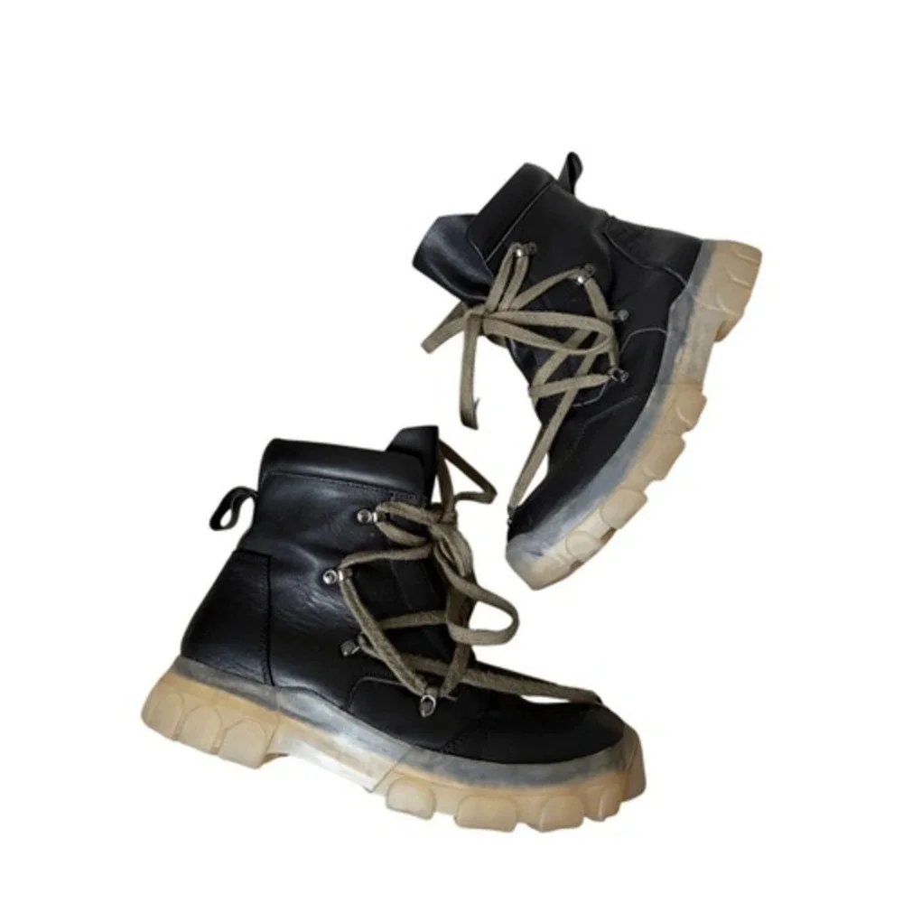 Rick Owens Boots Dirt Pentagram Tractor Leather 42